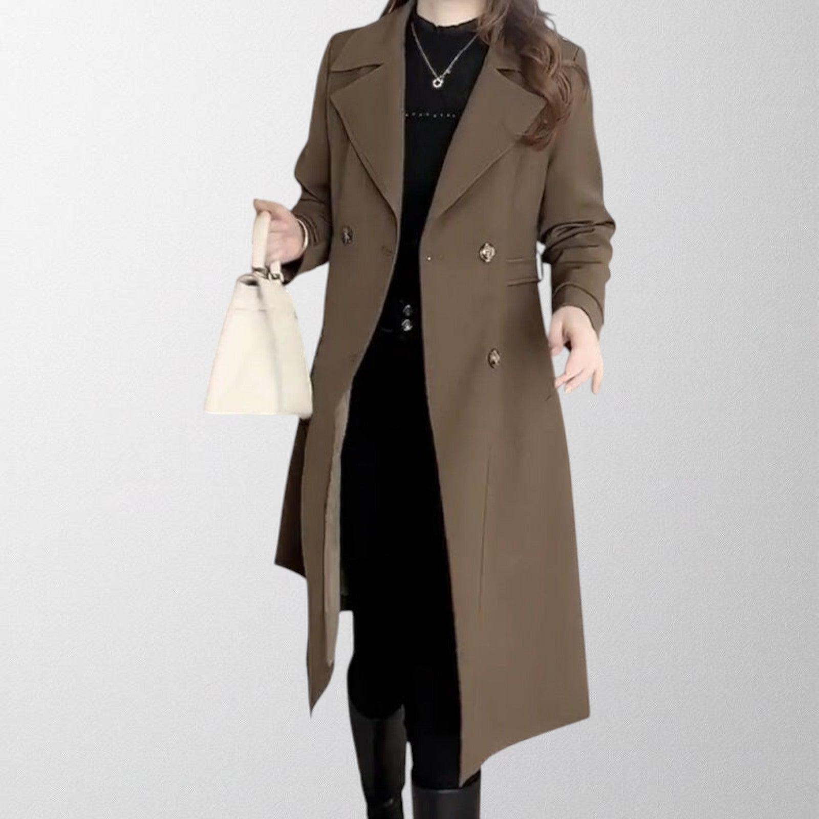 Mia | Elegant Longline Trench Coat