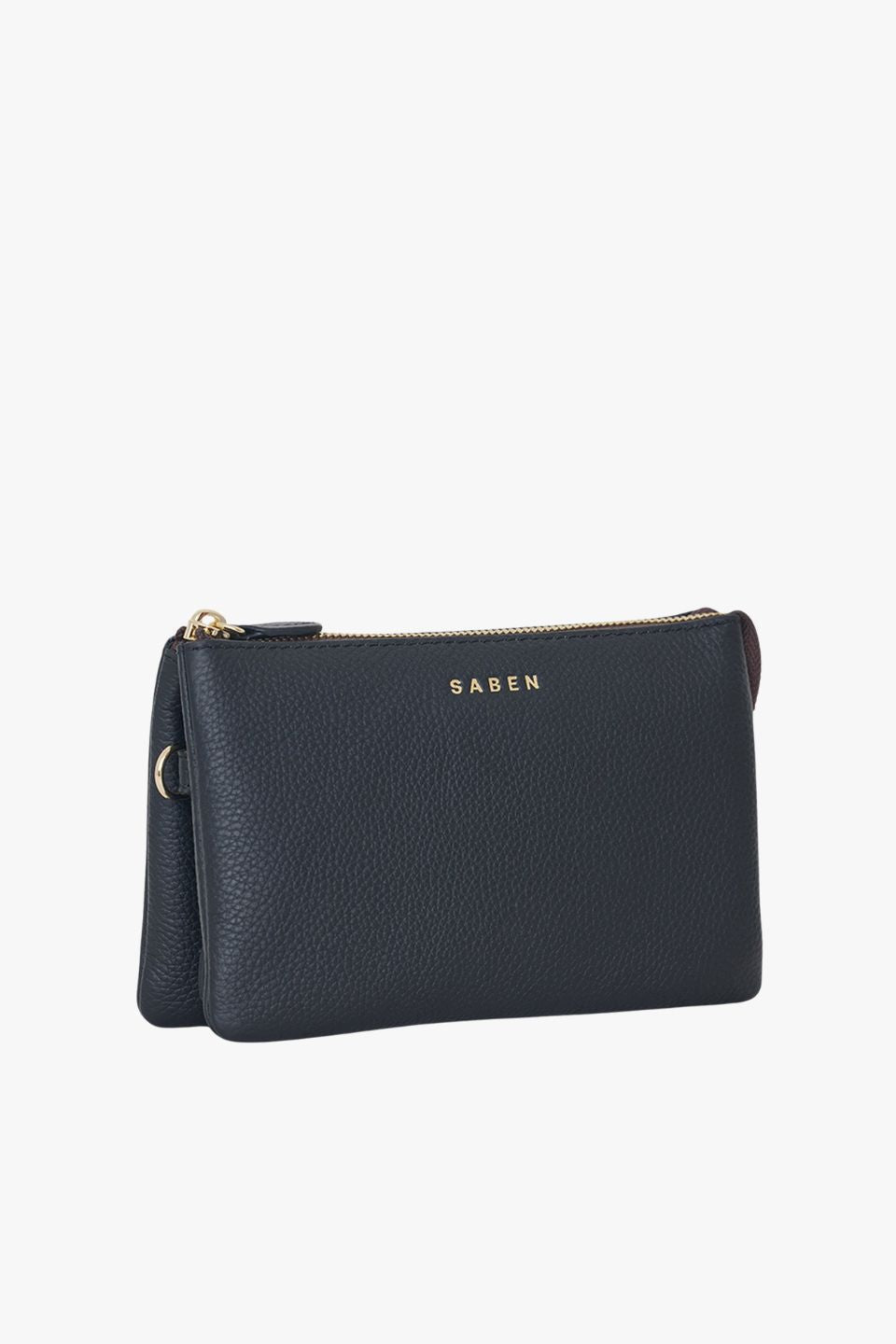 Mia | Elegant Multi Pocket Black Leather Crossbody Clutch