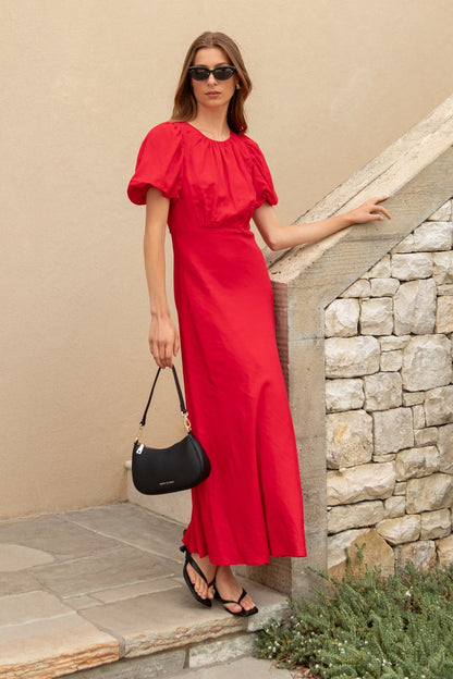 Mia | Elegant Puff Sleeve Maxi Dress