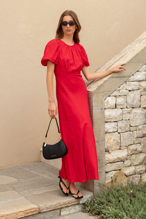 Mia | Elegant Puff Sleeve Maxi Dress
