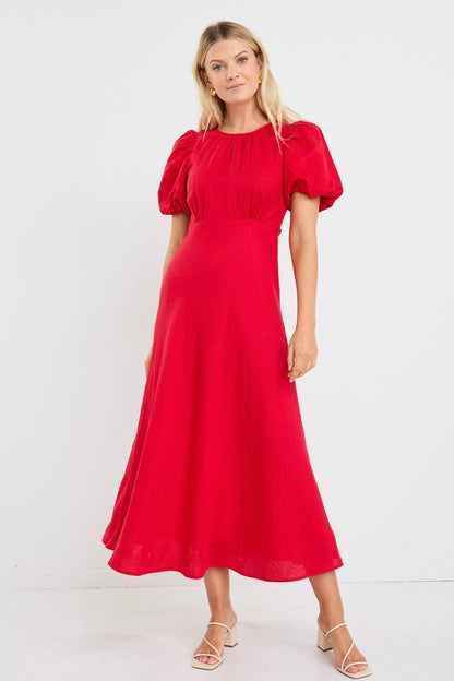 Mia | Elegant Puff Sleeve Maxi Dress