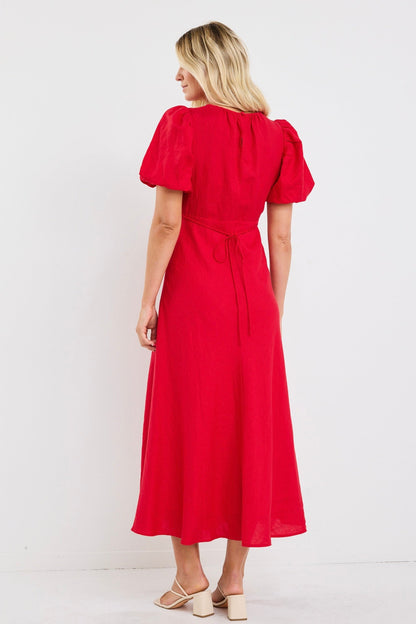 Mia | Elegant Puff Sleeve Maxi Dress