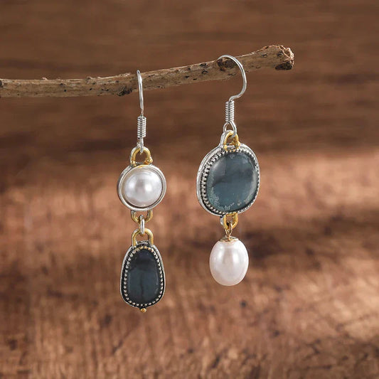 Blue Natural Stone Earrings