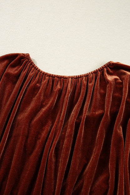 Mia | Elegant Rust Velvet Mini Dress for Women