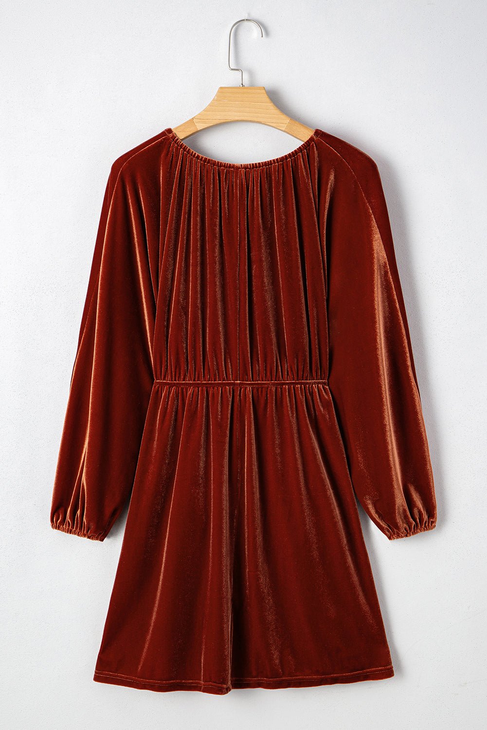Mia | Elegant Rust Velvet Mini Dress for Women
