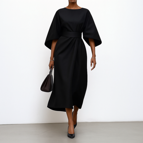 Mia | Elegant Satin Feel Maxi Dress