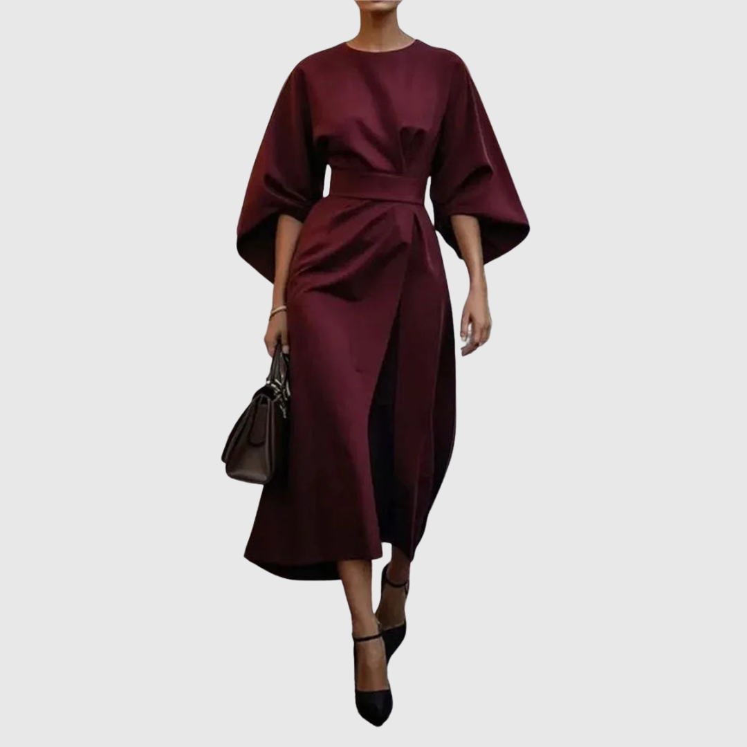 Mia | Elegant Satin Feel Maxi Dress