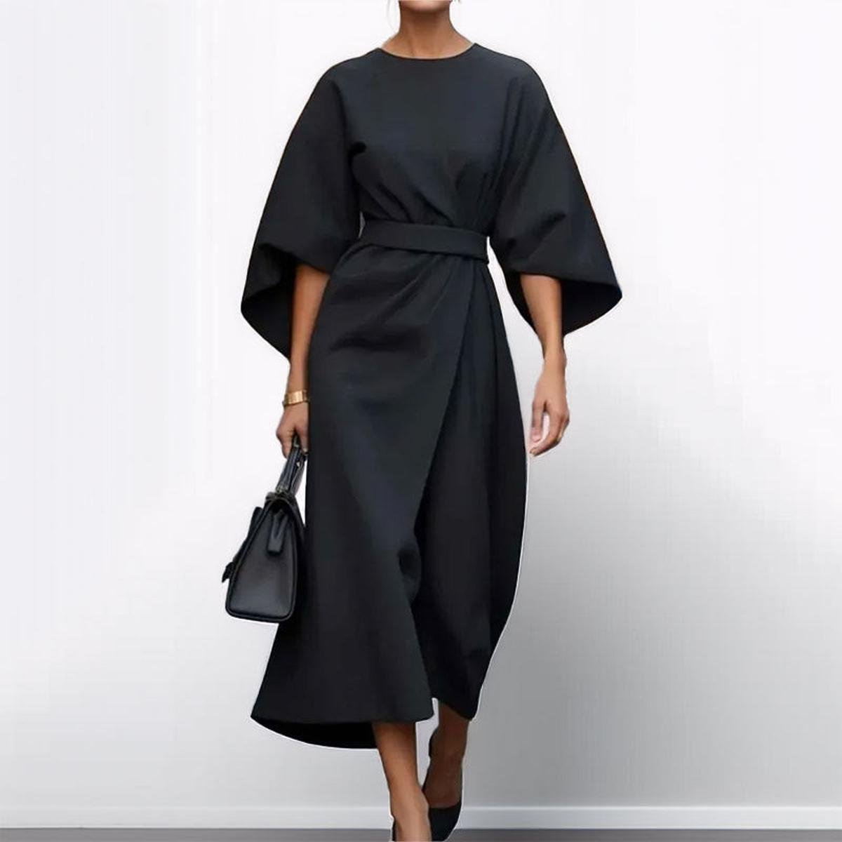 Mia | Elegant Satin Feel Maxi Dress