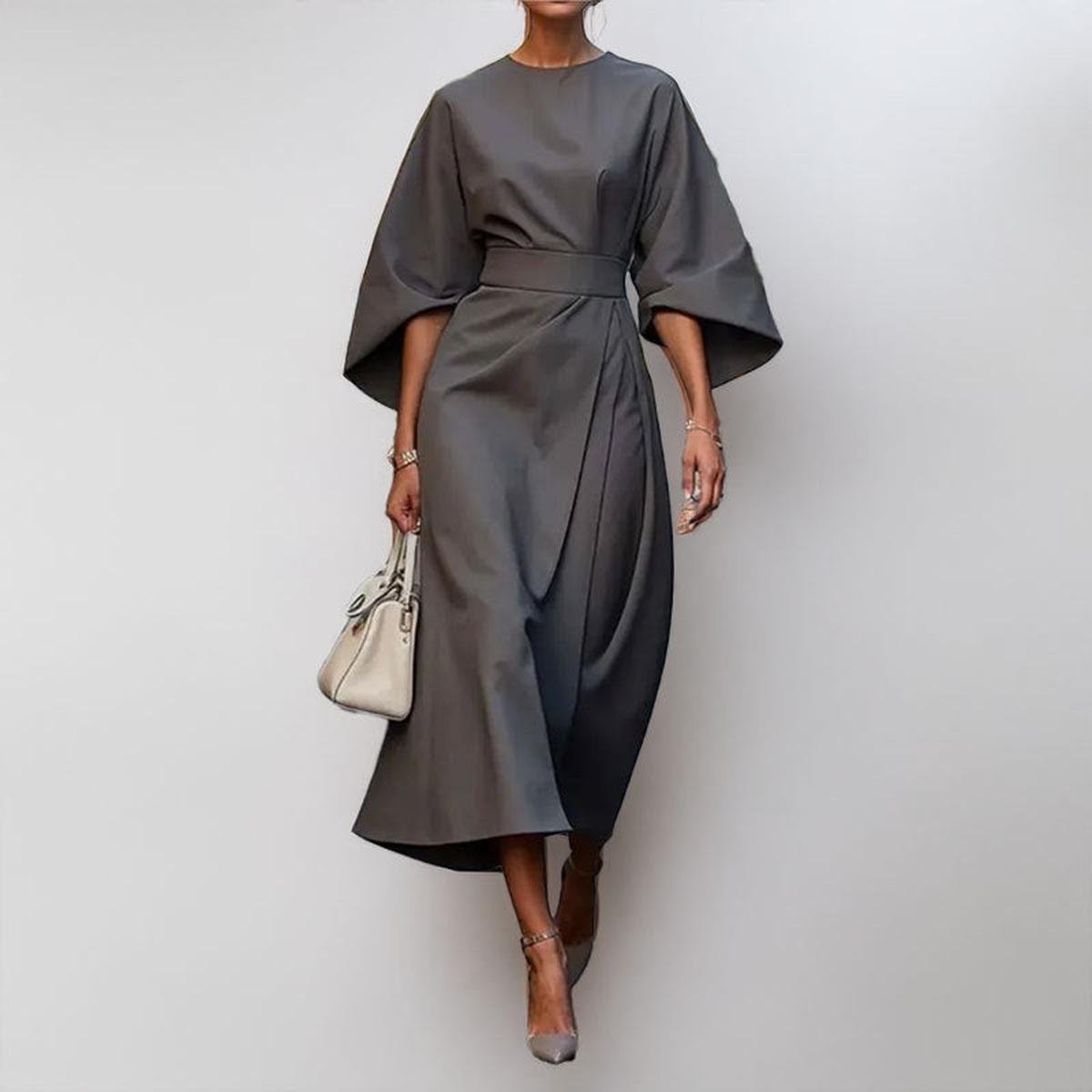 Mia | Elegant Satin Feel Maxi Dress