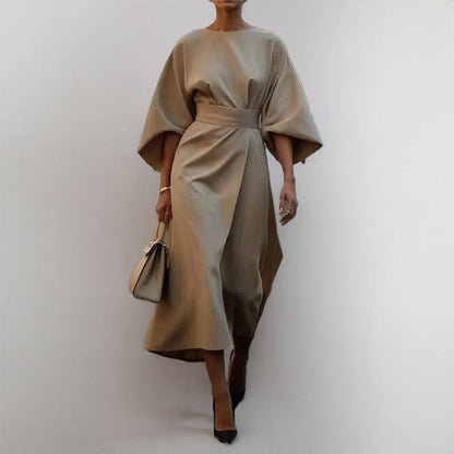 Mia | Elegant Satin Feel Maxi Dress