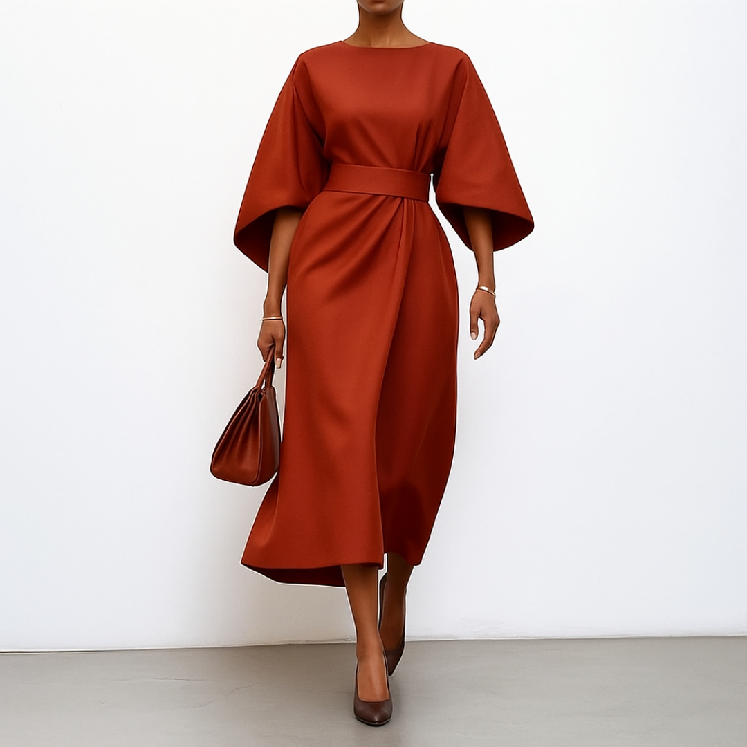 Mia | Elegant Satin Feel Maxi Dress