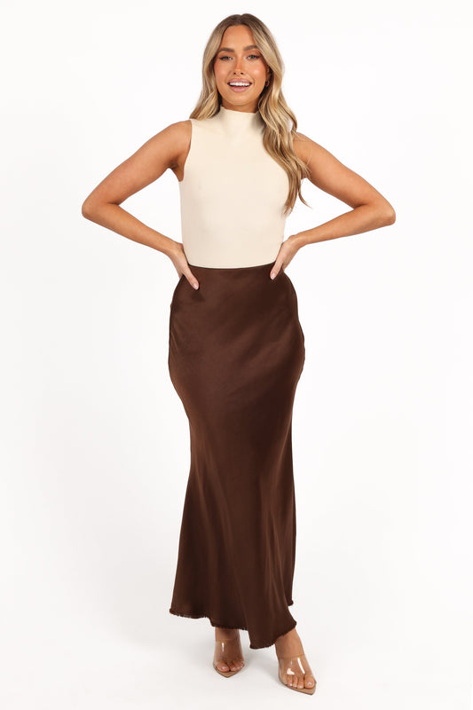 Mia | Elegant Satin Midi Skirt