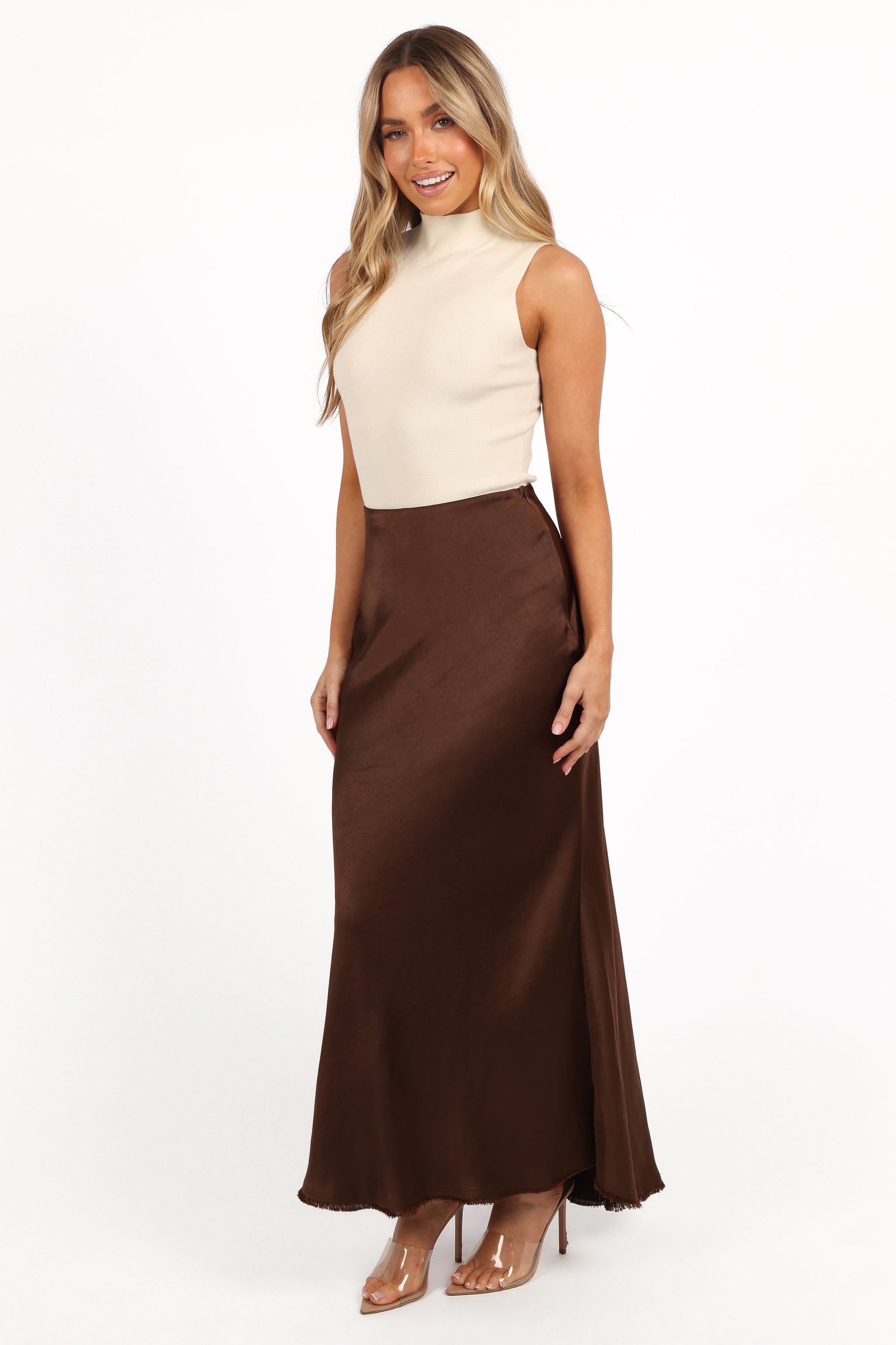Mia | Elegant Satin Midi Skirt