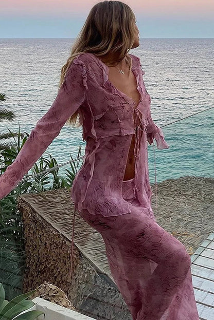 Mia | Elegant Sheer Floral Maxi Dress for Women