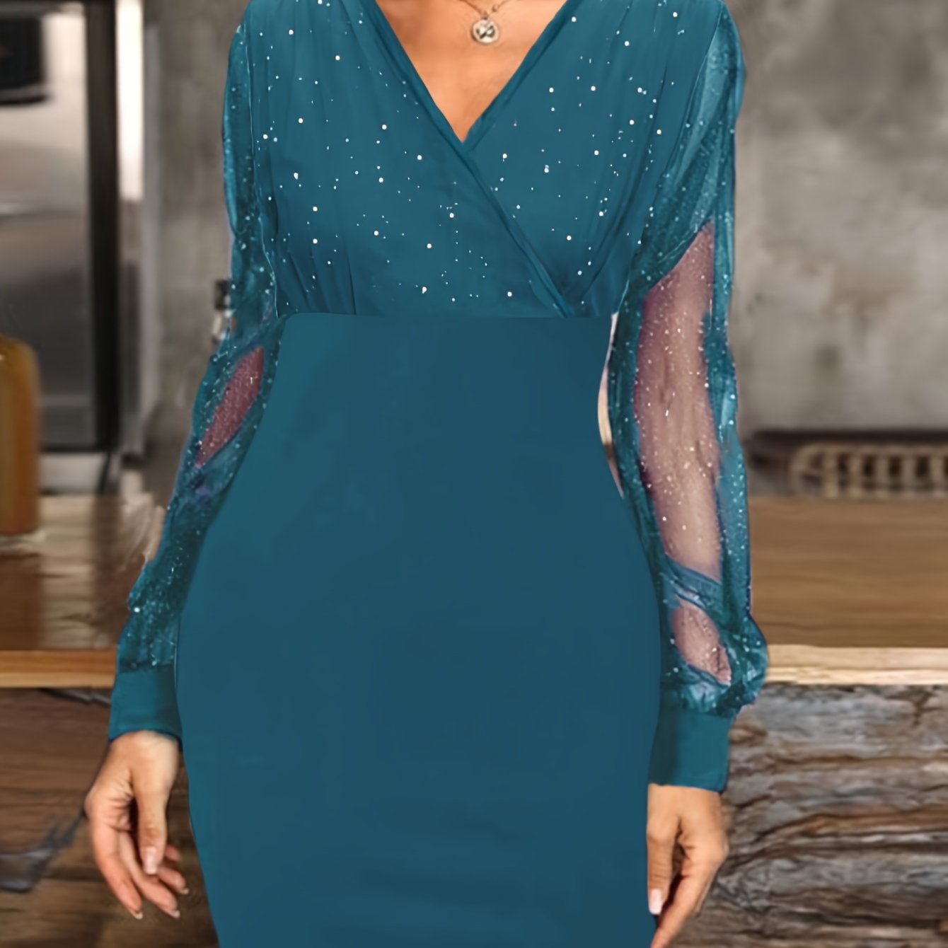 Mia | Elegant Sheer Long Sleeve Bodycon Mini Dress for Women