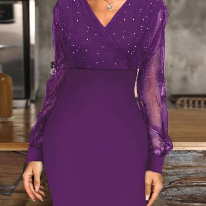 Mia | Elegant Sheer Long Sleeve Bodycon Mini Dress for Women