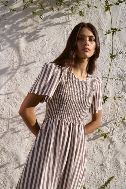 Mia | Elegant Shirred Midi Dress
