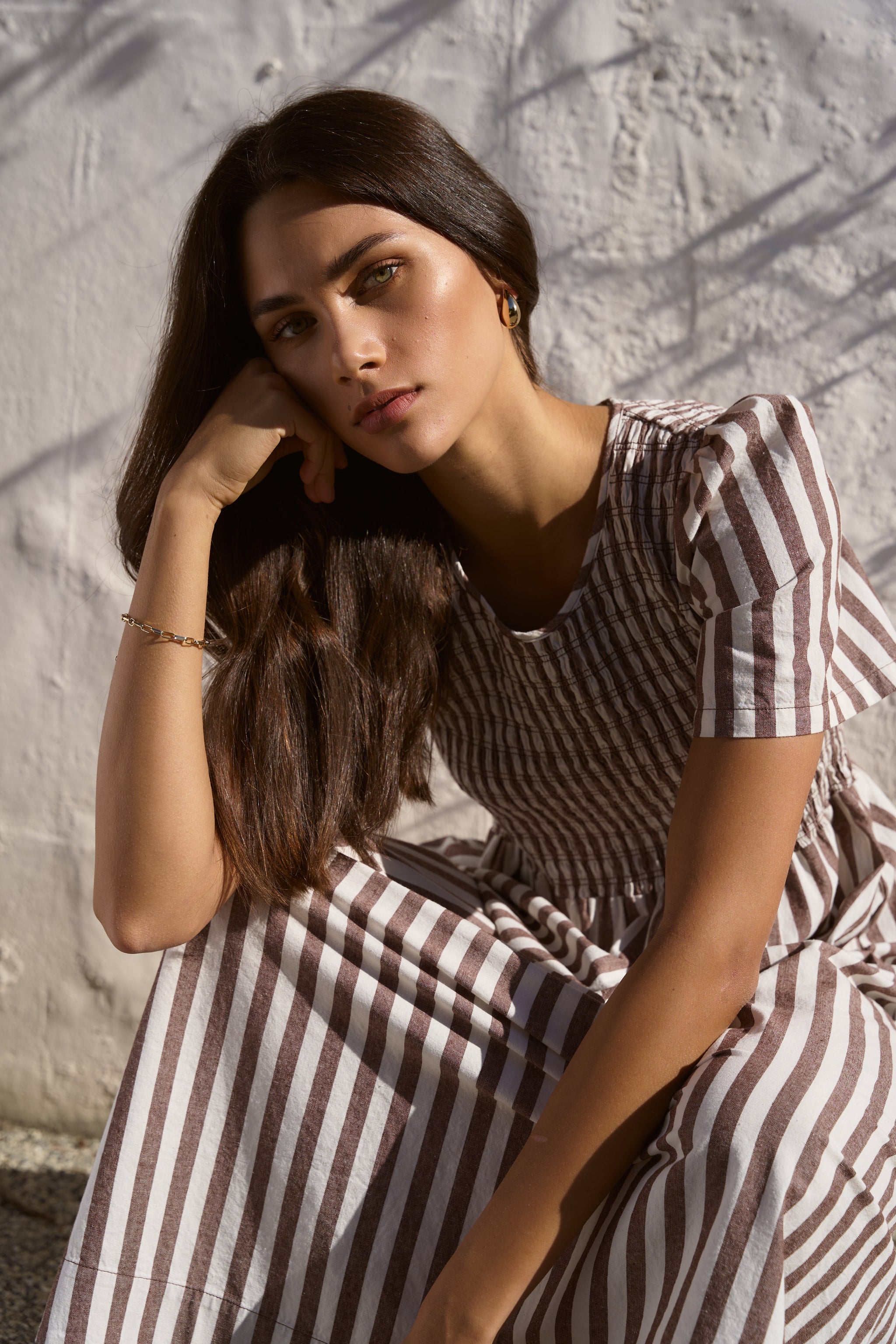 Mia | Elegant Shirred Midi Dress