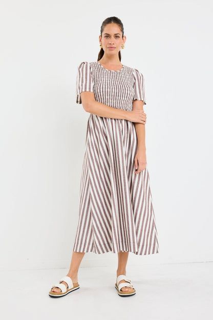 Mia | Elegant Shirred Midi Dress