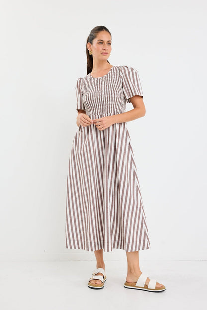 Mia | Elegant Shirred Midi Dress