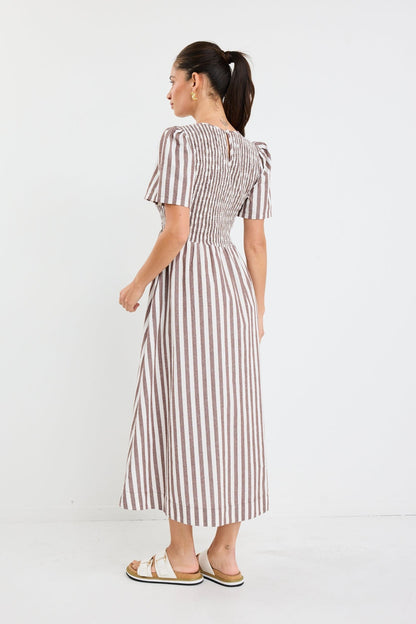 Mia | Elegant Shirred Midi Dress