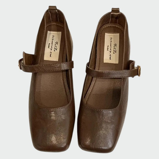 Mia | Elegant Square Tip High Heeled Mary Jane Shoes