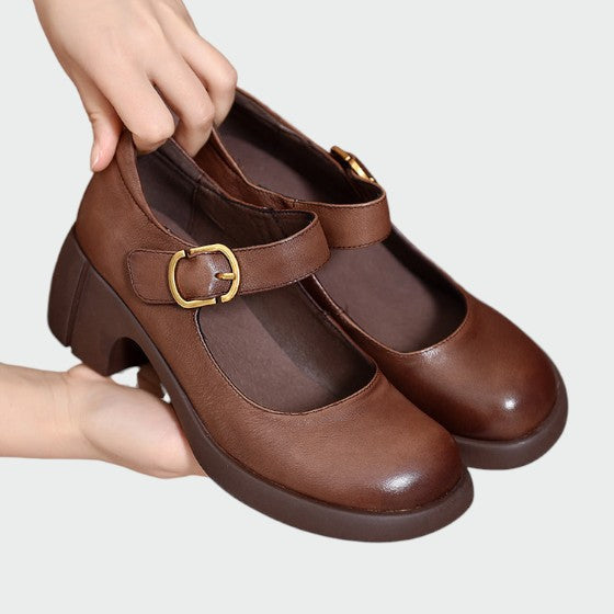 Mia | Elegant Two-Tone Chunky-Heel Women's Shoes