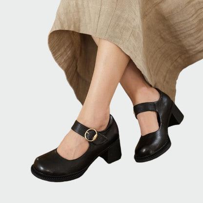 Mia | Elegant Two-Tone Chunky-Heel Women's Shoes