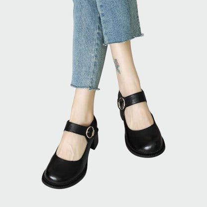 Mia | Elegant Two-Tone Chunky-Heel Women's Shoes