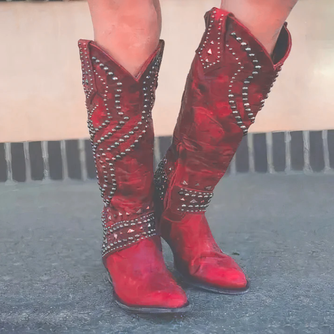 Mia | Elegant Western Knee-High Boots