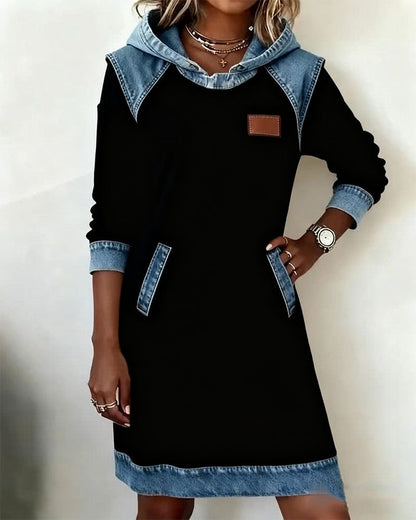 Mia | Modern Casual Denim Hooded Dress