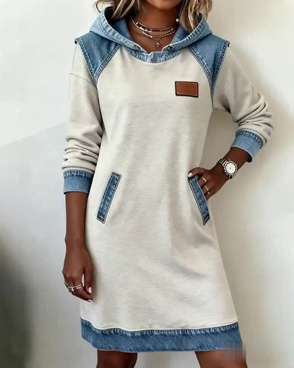 Mia | Modern Casual Denim Hooded Dress