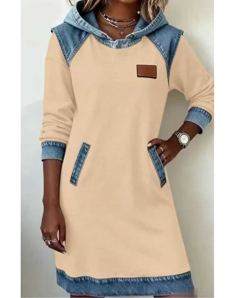 Mia | Modern Casual Denim Hooded Dress