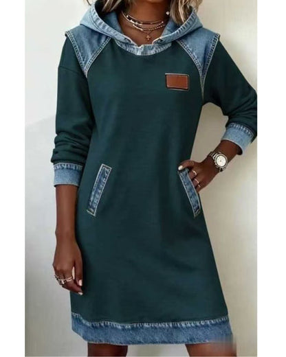 Mia | Modern Casual Denim Hooded Dress