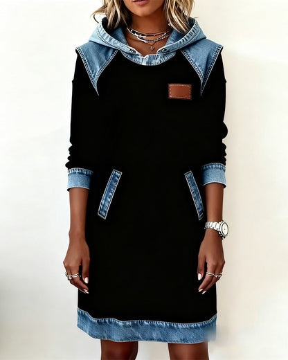 Mia | Modern Casual Denim Hooded Dress