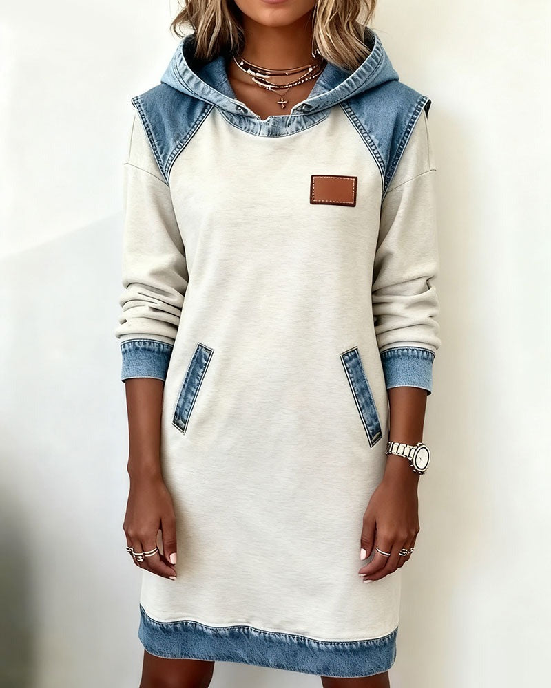 Mia | Modern Casual Denim Hooded Dress