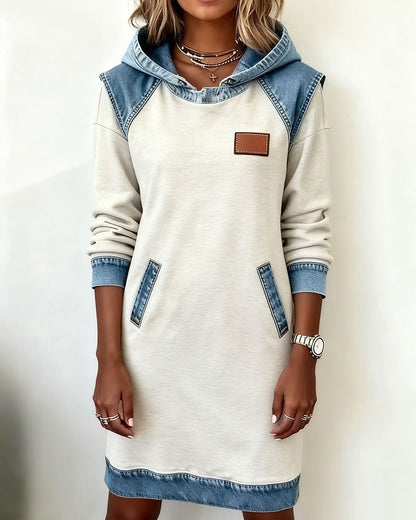 Mia | Modern Casual Denim Hooded Dress