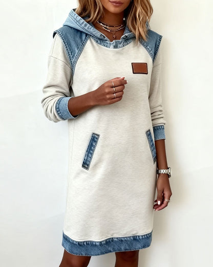 Mia | Modern Casual Denim Hooded Dress