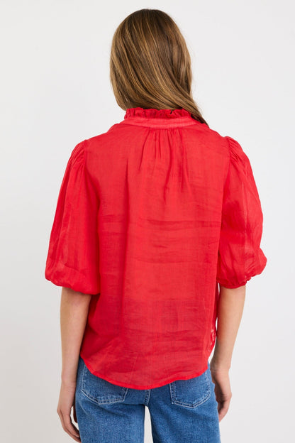 Mia | Modern High Neck Buttoned Top