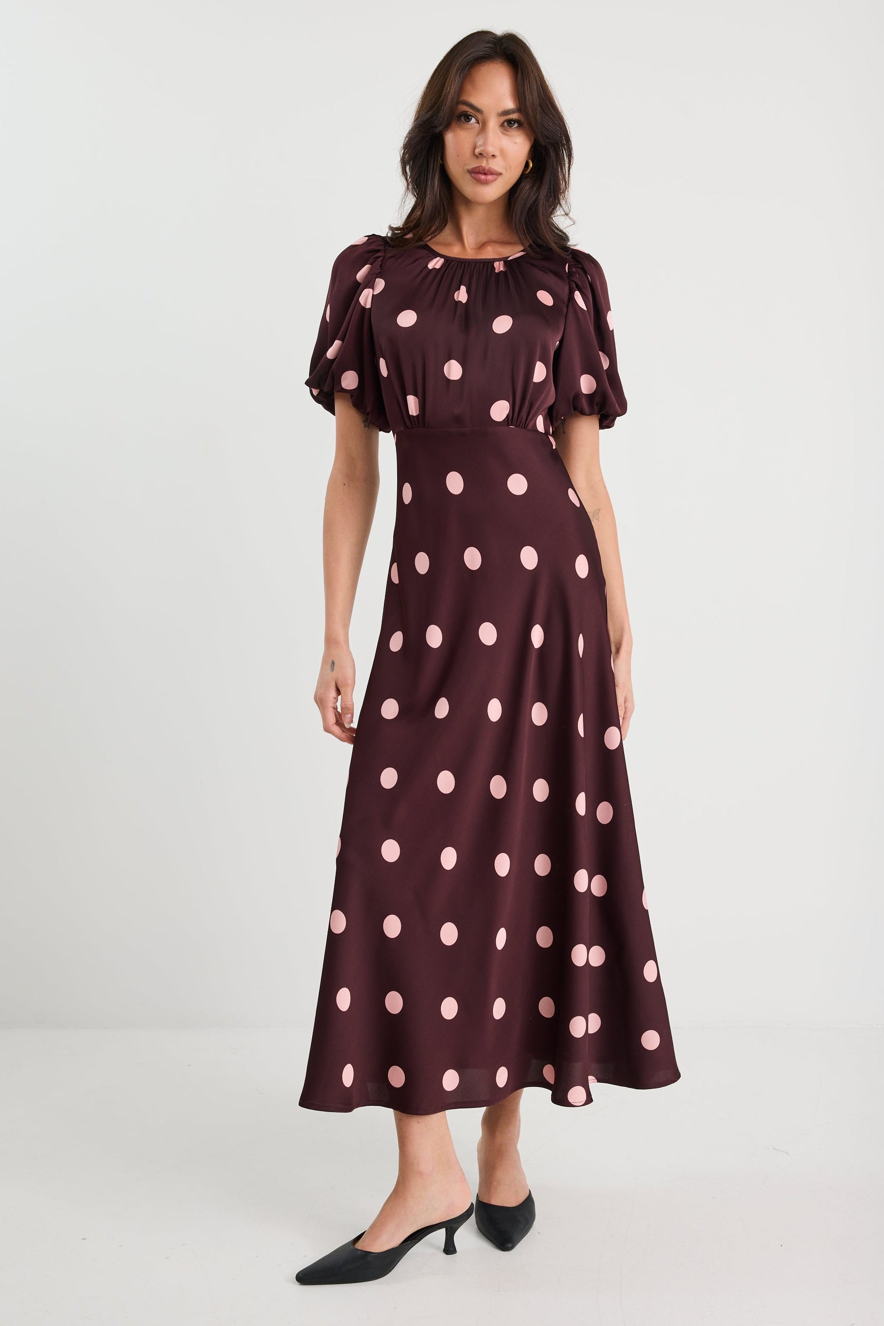 Mia | Playful Elegant Satin Maxi Dress