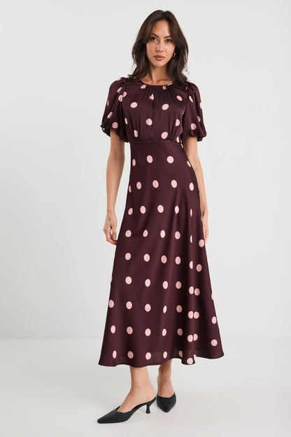 Mia | Playful Elegant Satin Maxi Dress