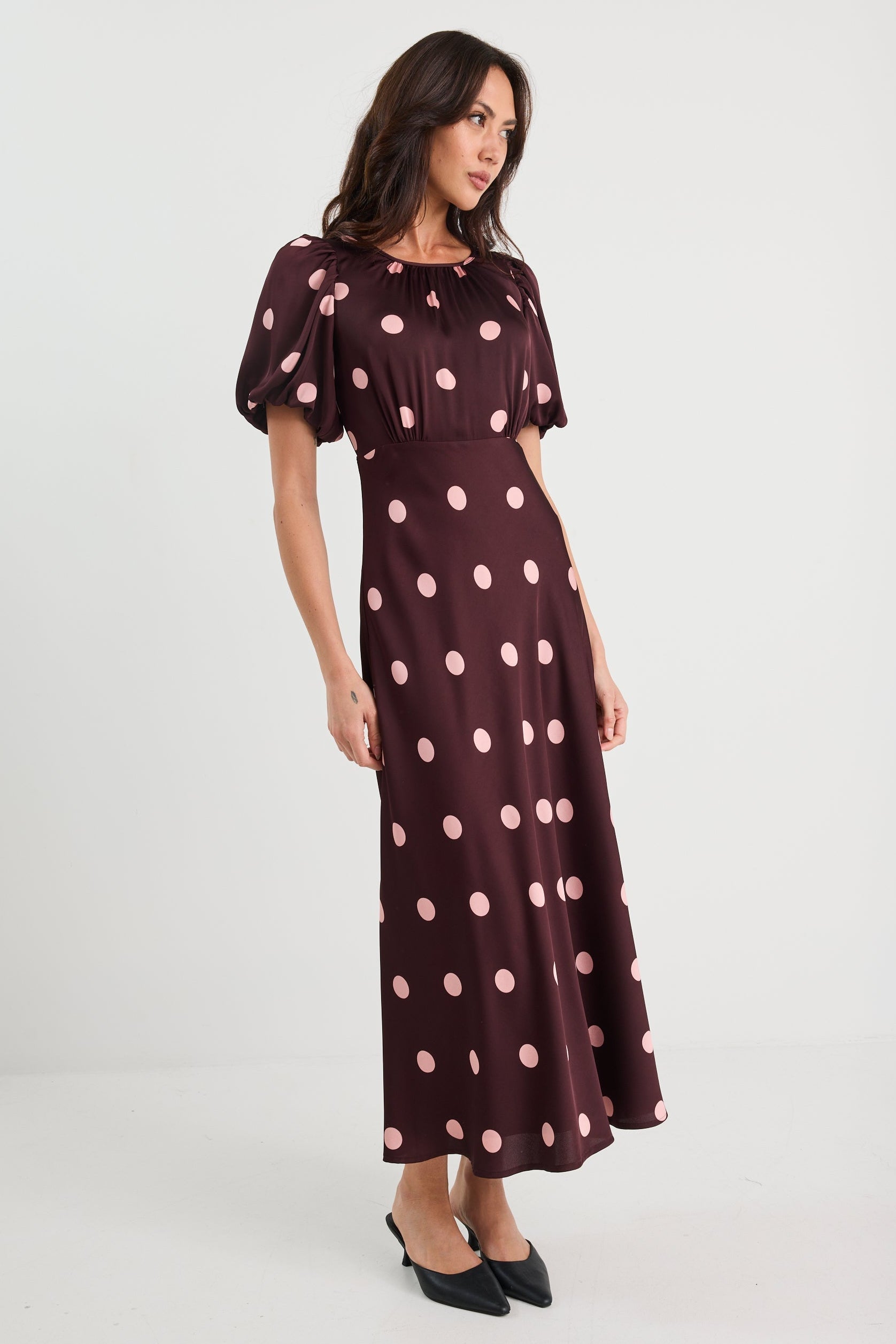 Mia | Playful Elegant Satin Maxi Dress