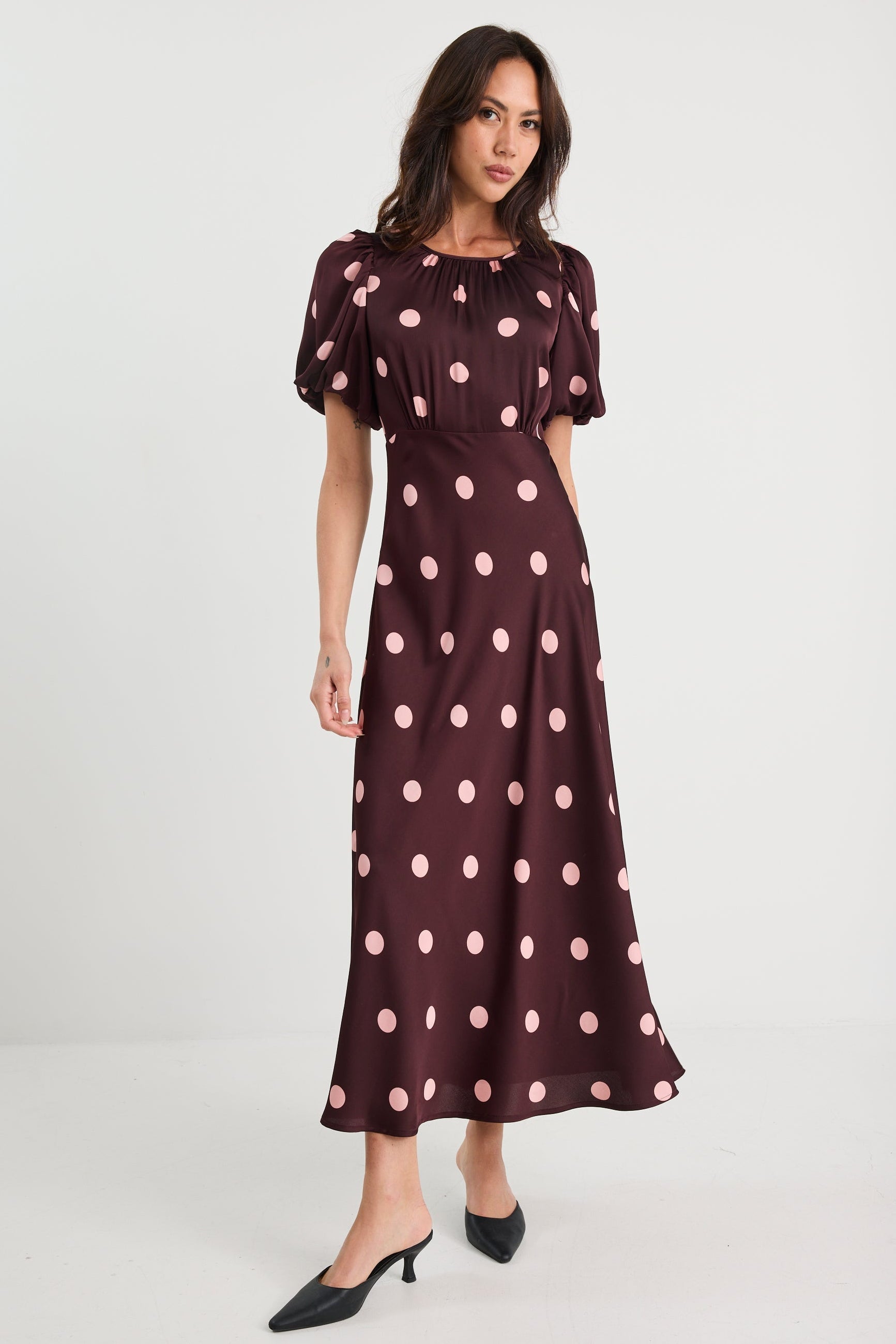Mia | Playful Elegant Satin Maxi Dress