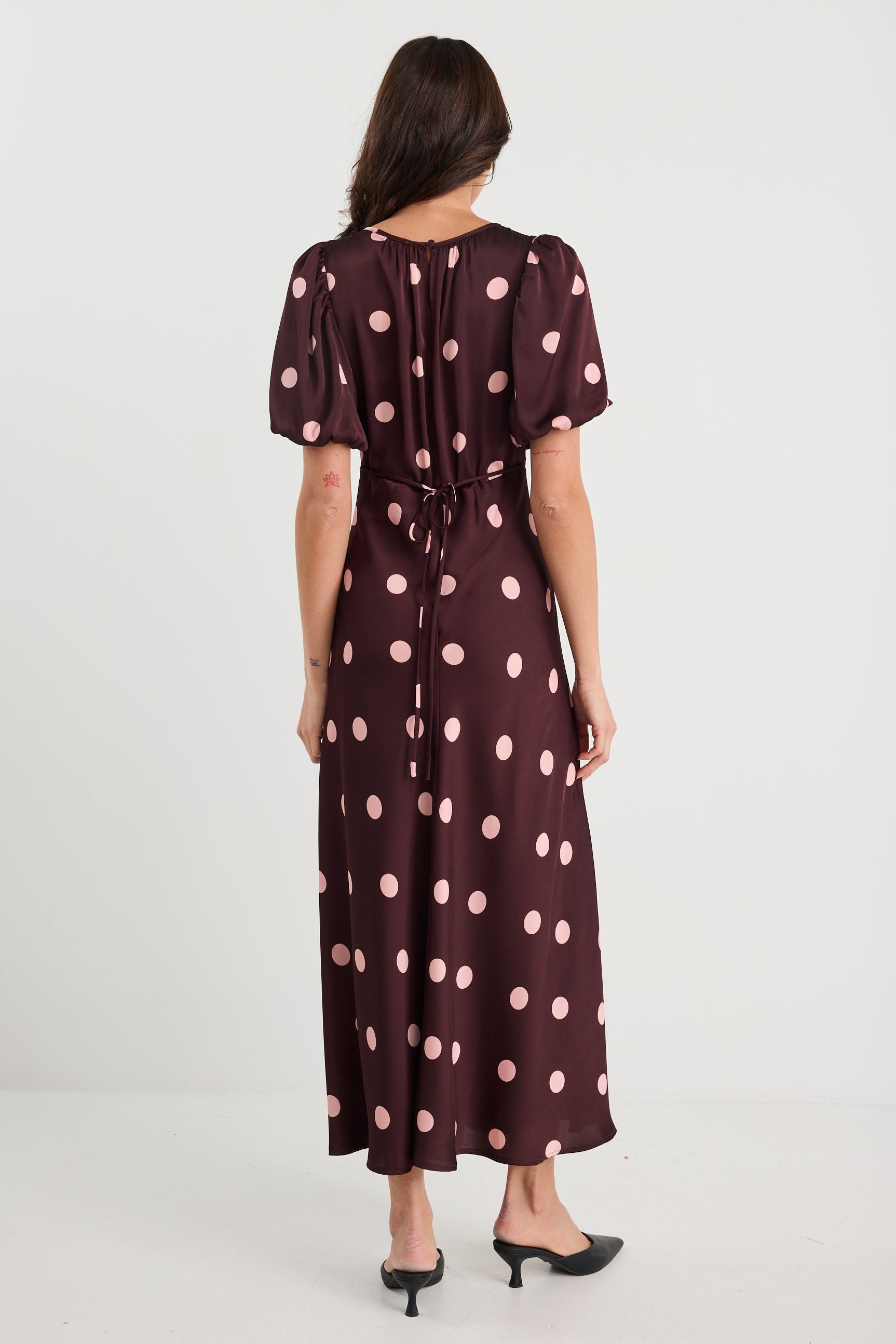 Mia | Playful Elegant Satin Maxi Dress