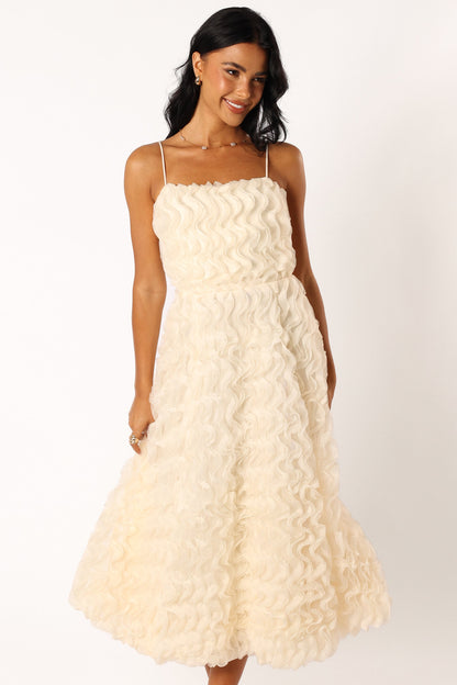 Mia | Playful Textured Midi Dress