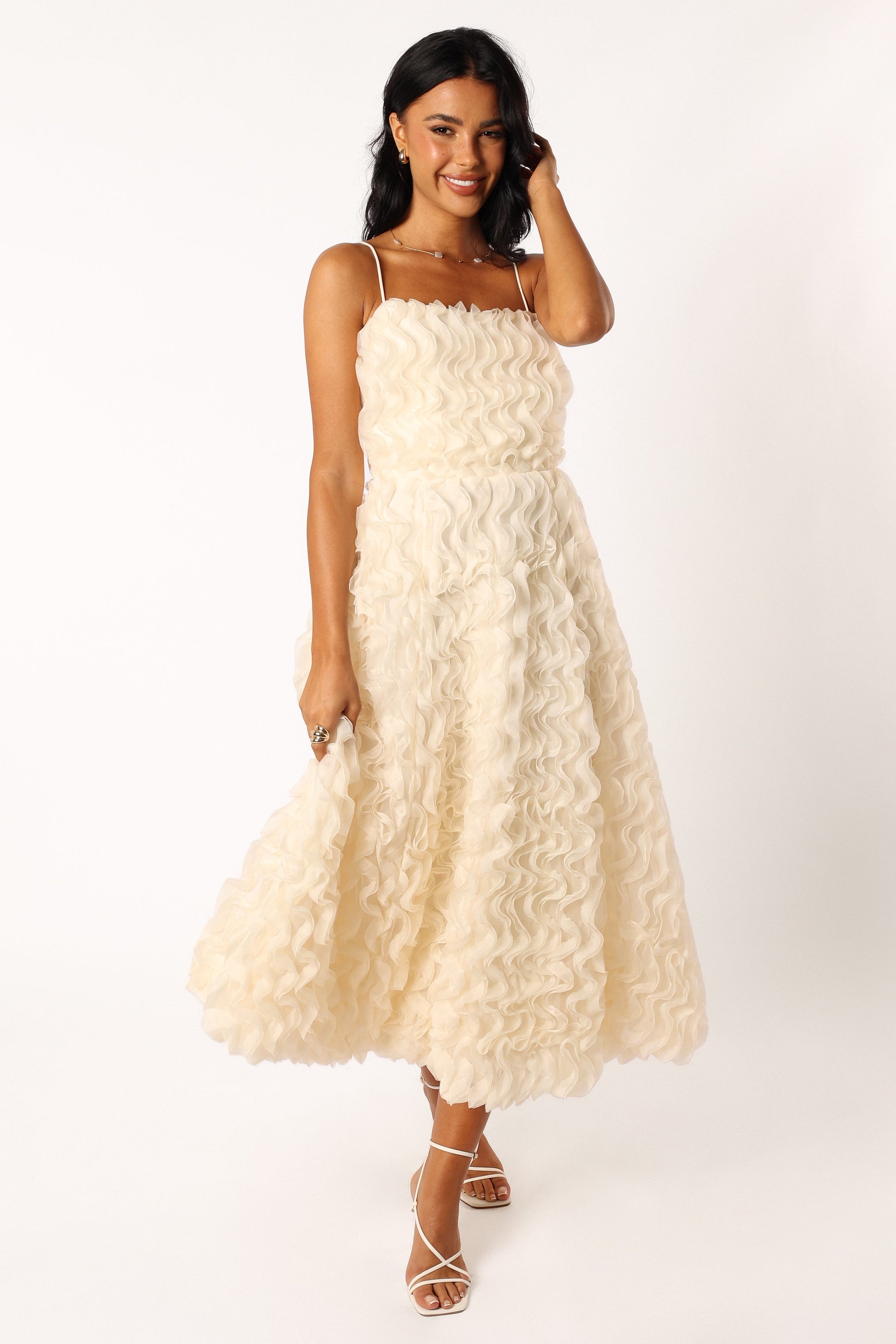 Mia | Playful Textured Midi Dress