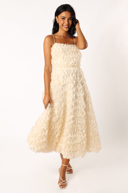 Mia | Playful Textured Midi Dress