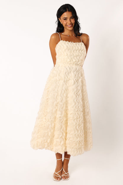 Mia | Playful Textured Midi Dress