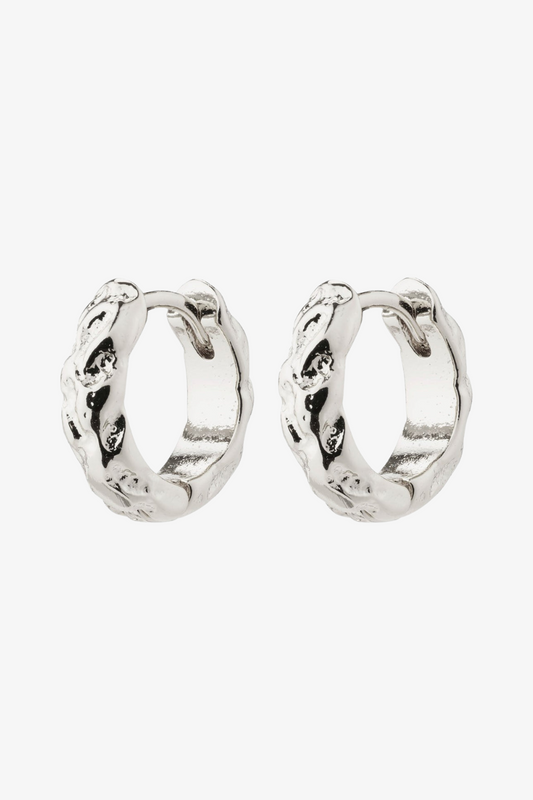 Mia | Recycled Silver Plated Huggie Hoop Earrings