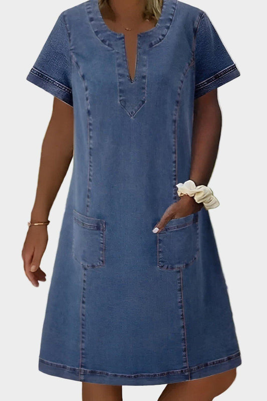 Mia | Relaxed Breathable Denim Shift Dress for Women